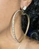 Vintage Danielle Heart Shape Hoop Rhinestone Earrings